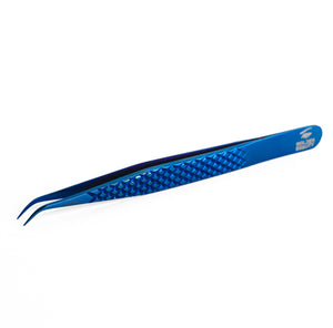 Blue curved tweezer